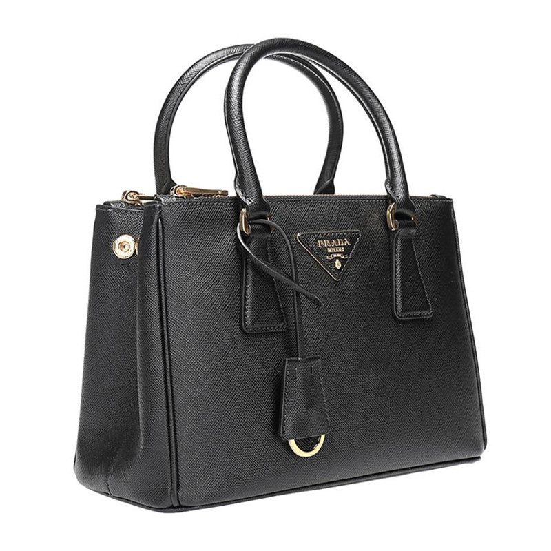 prada /普拉达经典logo牛皮手提包 奢批海外女士包袋