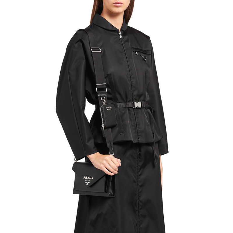 prada /普拉达春夏黑色牛皮手提包 奢批海外女士包袋