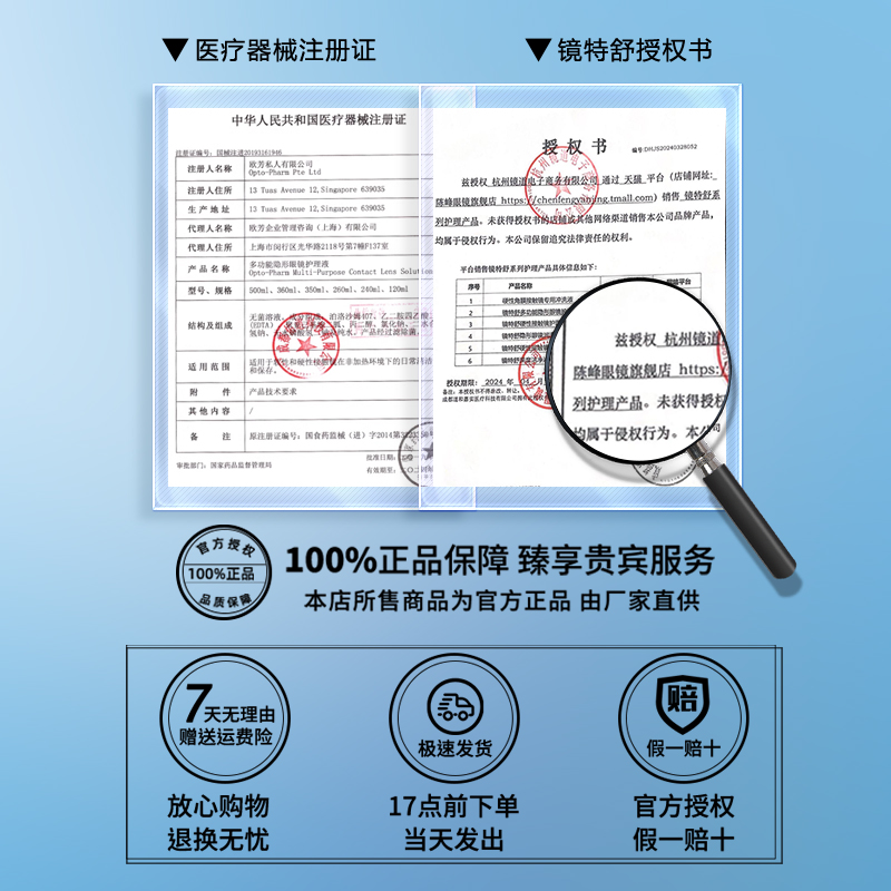 镜特舒冲洗液360ml硬性角膜塑性镜OK镜RGP专用护理液欧普康视正品