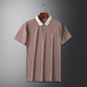 Paul's new summer lapel striped short-sleeved mercerated cotton T-shirt for men's trendy casual middle-aged men's thin half-sleeved