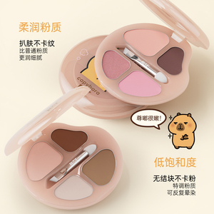 自带卧蚕刷罗小曼四色卧蚕盘卧蚕高光卧蚕笔提亮阴影眼影综合