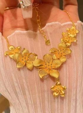花朵项链婚嫁仿真黄金色