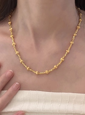 时尚爆闪猫眼珠项链古法沙金