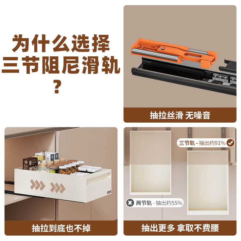 橱柜抽拉式厨房置物架餐具柜内抽屉下水槽拉篮储物盒收纳神器,淘宝优惠券,粉丝福利购,淘宝优惠卷