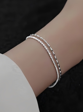 新款米粒满天星双层手链ins学生简约小众设计冷淡风百搭闺蜜手饰