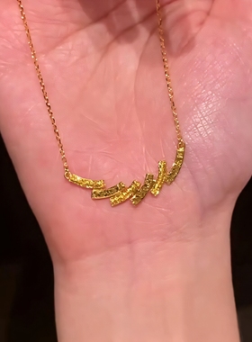新款金色碎碎冰海浪项链爆闪精致时尚气质通勤锁骨链高级感颈链女