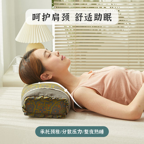 艾洛琳荞麦枕头枕芯护颈椎助睡眠家用纯荞麦皮枕头芯宿舍学生单人 - 图0