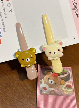学院风轻松小熊可爱尖嘴夹刘海夹侧边夹少女心尖嘴夹夹学生发饰女