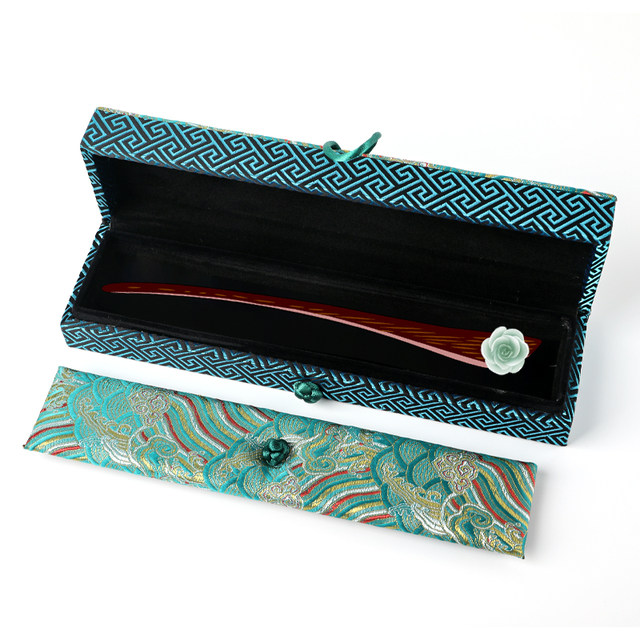 Hairpin box storage box peach wood hairpin gift box empty box gift box box packaging box hairpin box gift box necklace box