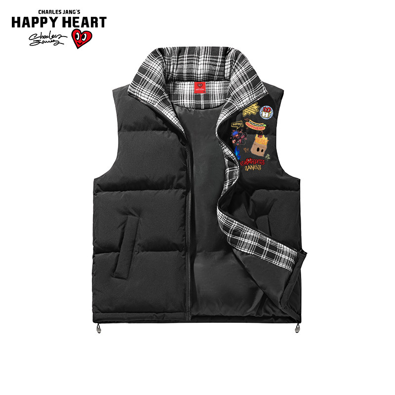 查尔斯桃心 勇者图章格子纹棉马甲男女冬季保暖加厚情侣外套棉服,淘宝优惠券,粉丝福利购,淘宝优惠卷
