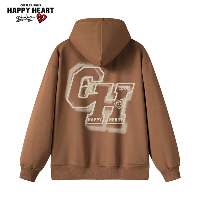 查尔斯桃心男款春秋季宽松连帽卫衣 查尔斯桃心服饰卫衣