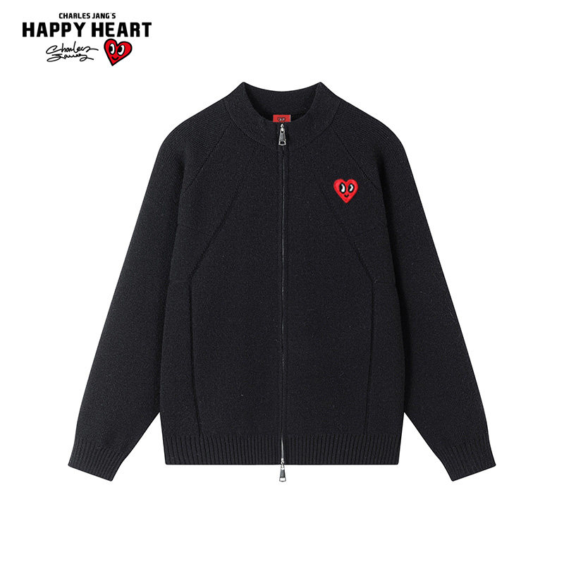 查尔斯桃心美式解构开衫毛衣男拉链秋冬季潮牌百搭新款针织衫外套,淘宝优惠券,粉丝福利购,淘宝优惠卷