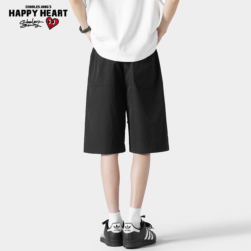 查尔斯桃心 冰丝网眼休闲短裤男夏季新款宽松透气休闲运动五分裤,淘宝优惠券,粉丝福利购,淘宝优惠卷