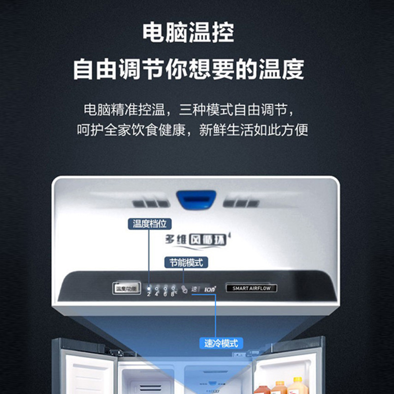 荣事达501/610L双开门大容量风冷无霜冰箱家用一级嵌入超薄电冰箱-图1