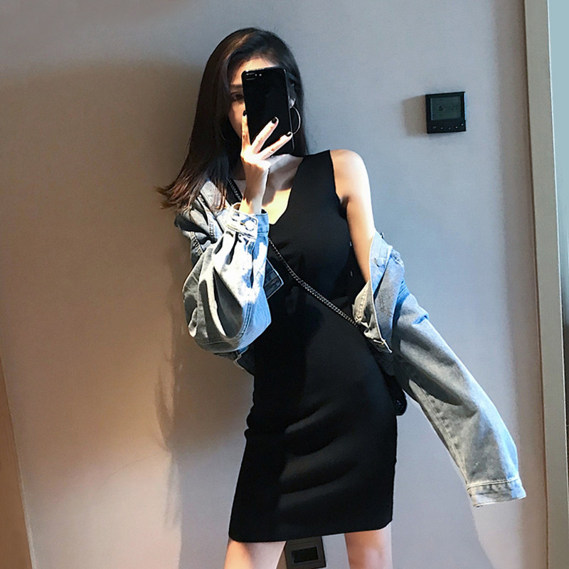 针织吊带冬中长款修身小个子连衣裙 chuntu春图连衣裙