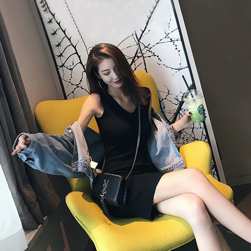 针织吊带冬中长款修身小个子连衣裙 chuntu春图连衣裙