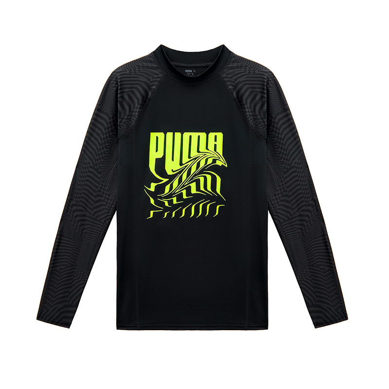 puma男士上装黑色防氯水长袖潜水服 PUMA内衣男士泳衣