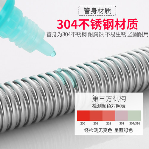 洗脸盆面盆304不锈钢下水管软管洗手池配件台盆波纹管防臭排水管 - 图1
