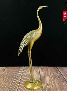 大号家居装饰仙鹤摆件纯铜祝寿