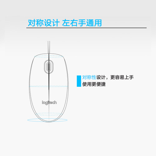 补贴罗技M91P有线办公鼠标m90商务小巧便携简约舒适对称台式电脑 - 图1