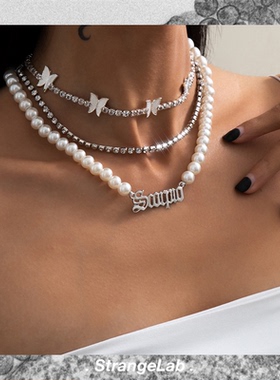 3件套欧美swag辣妹ins字母水钻