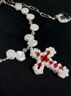 怪力亚文化女孩手工串珠项链y2k