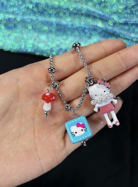 千禧y2k小众长腿kt猫咪项链