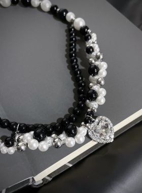 圆珠珍珠辣妹双层项链