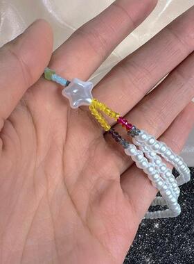 法式浪漫手工多层串珠星星项链