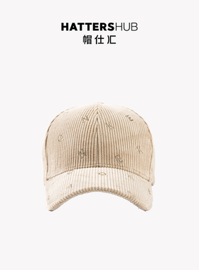 灯芯绒ins风百搭字母刺绣棒球帽