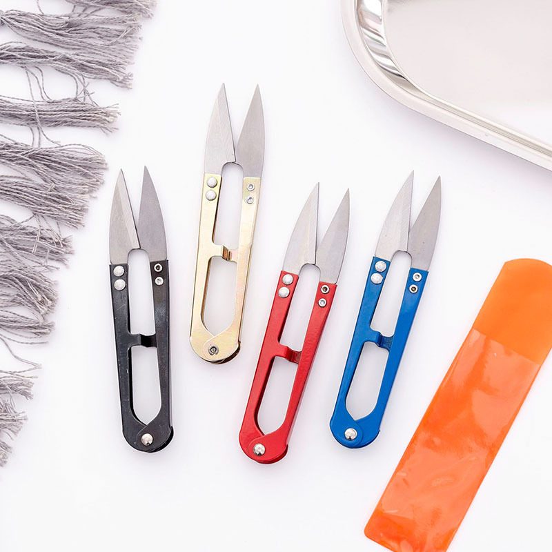 不锈钢U型修线居家纱剪 十字绣剪刀发线头小剪刀服装线头裁缝剪刀