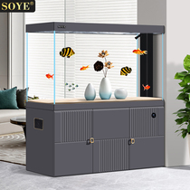Soone fish tank Living room Large light lavish floor bottom filter eco-smart 2023 new Genguan Partition Aquarium