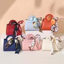 ins wind European-style silk with cortical handbag gift box packaging new creative wedding happy sugar bag
