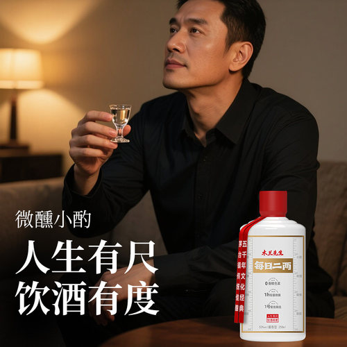 缘得每日二两【整箱】坤沙酱香型白酒53度258mlX6瓶纯粮食酒 - 图2