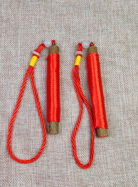 东南桃木绕红绳家用吉祥物压门槛镇宅原创中古风门厅悬挂桌面摆件