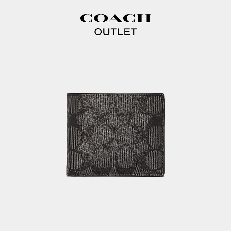 coach /蔻驰奥莱男包经典标志钱包 COACHoutlet钱包