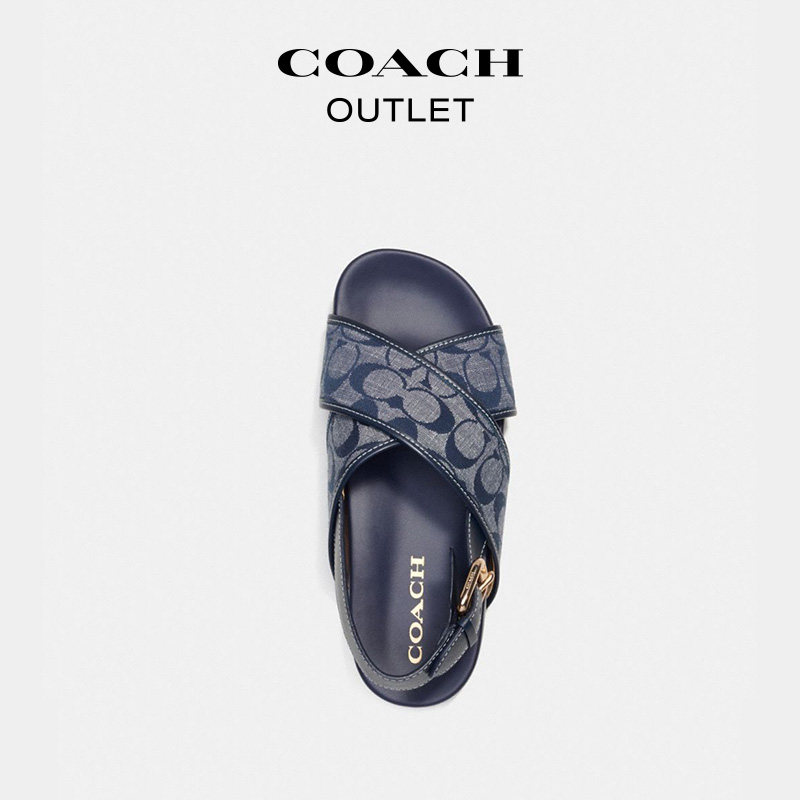 coach /蔻驰奥莱女士经典标志凉鞋 COACHoutlet时装凉鞋