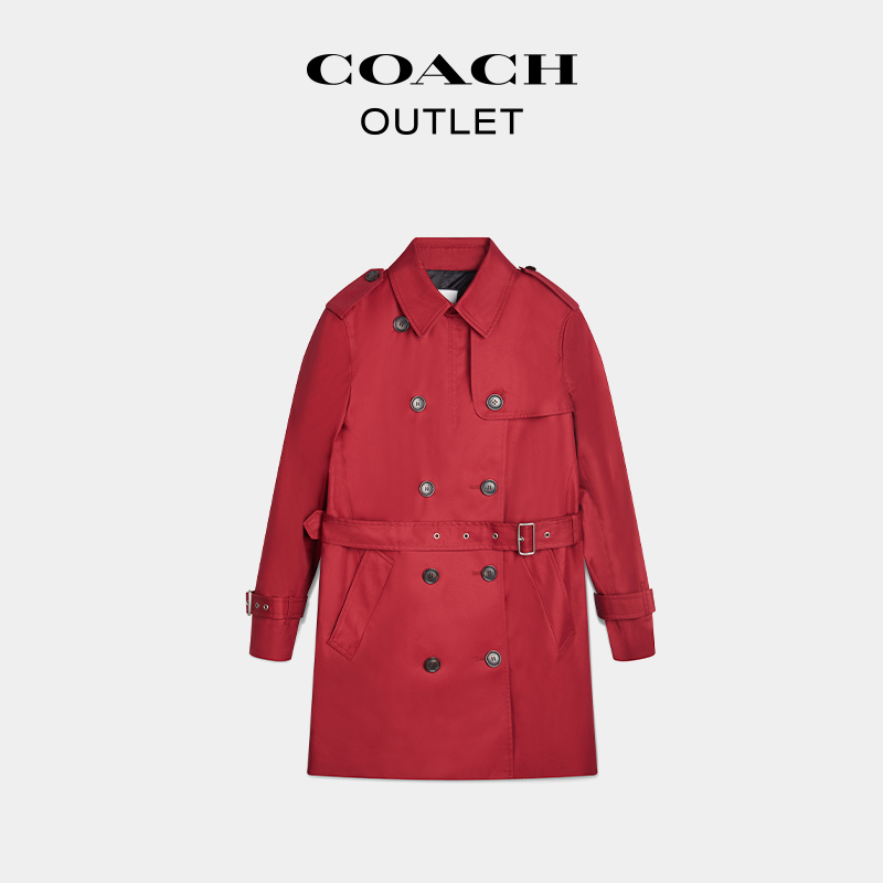 COACH/蔻驰奥莱女士中长款风衣外套