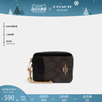 (Christmas Gifts) COACH Coco-Orle ladies classic logo zipped zipped card bag