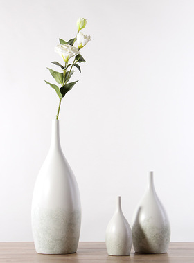 客厅样板房北欧现代风格软装家居创意花器陶瓷花瓶摆件插干花