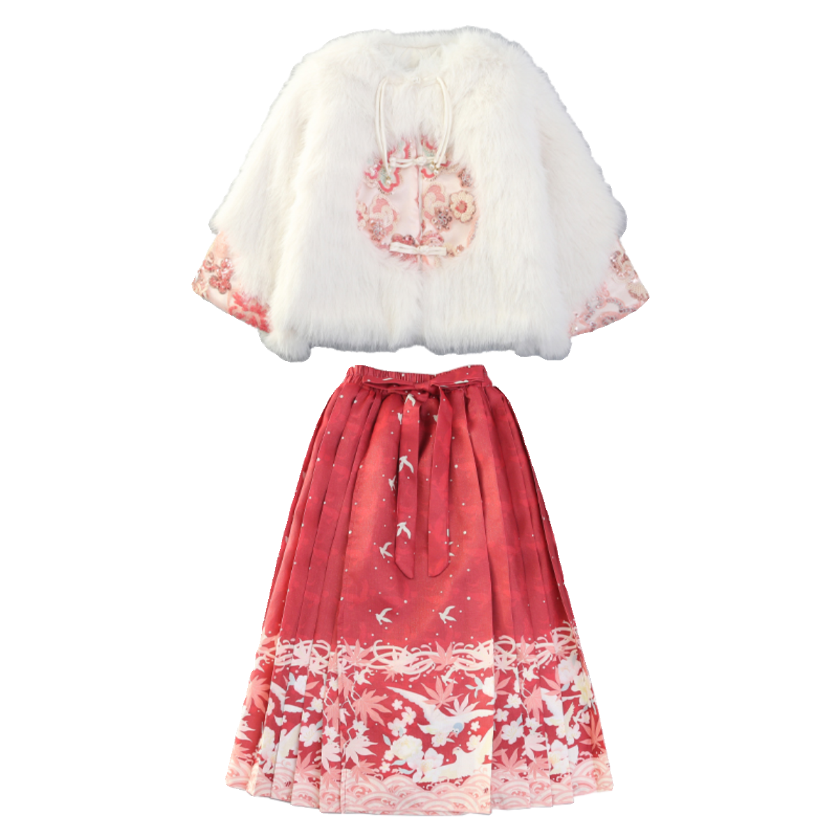 NEXT JANSO马面裙女童冬季加厚中国风儿童加绒夹棉仿皮草中式外套,淘宝优惠券,粉丝福利购,淘宝优惠卷