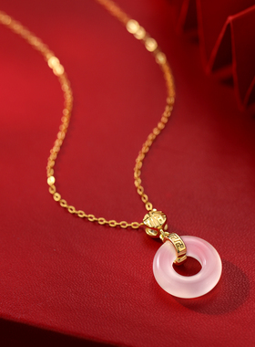 ACC玉髓福字项链999纯银轻奢高级