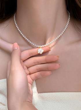 ACC山茶花珍珠项链轻奢高级感女
