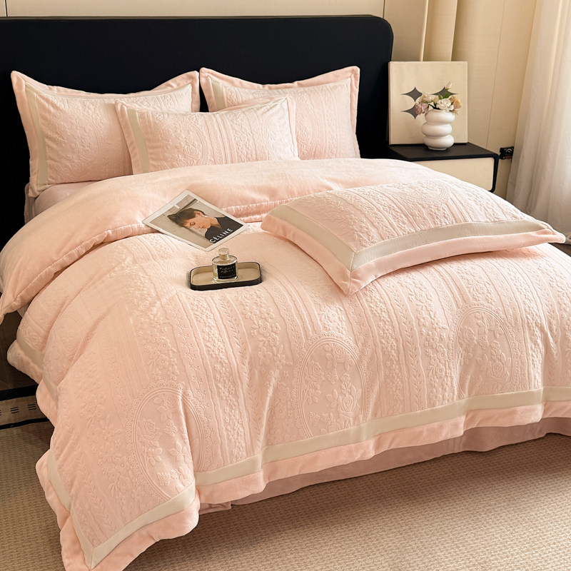 A类母婴级防静电加绒四件套冬季保暖粉色婴儿绒被套床单床上用品4,淘宝优惠券,粉丝福利购,淘宝优惠卷