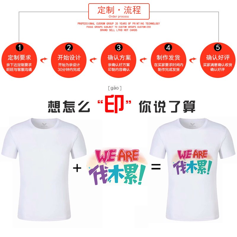 纯棉广告衫班服定制T恤文化衫速干POLO短袖圆领工作服印字logo图