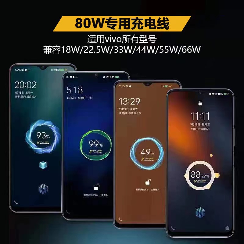 适用vivoS16数据线66W瓦超快闪充vivos16e手机充电线6A加长2米vivos16pro数据线快充type-c线-图2