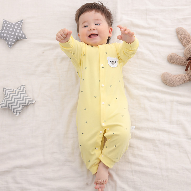 春秋纯棉长袖新生儿内衣春装哈衣 炫宠主义连身衣/爬服/哈衣
