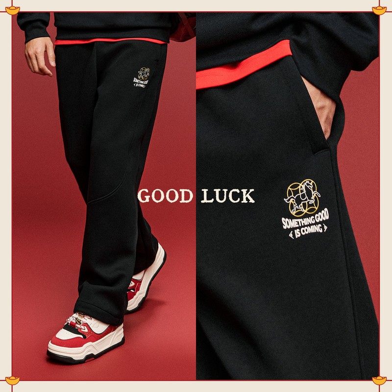 安踏好事发生运动长裤男士新年卫裤马年阔腿直筒休闲裤152618303S,淘宝优惠券,粉丝福利购,淘宝优惠卷