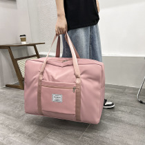 Travel Bag Large Capacity Turnable Tie Rod Handbag Portable Containing Bag Light Woman Luggage Bag Quilted Finishing Containing