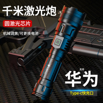 New hot sell USB charging round laser light aluminium alloy P50 flashlight telescopic mini zoom far outdoor